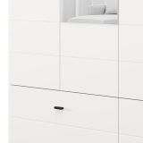 Guardaroba Grande Bianco Opaco Nero 2 Ripiani 2 Cassetti 155x208h cm, Appendiabiti - Spigno