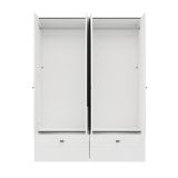 Guardaroba Grande Bianco Opaco Nero 2 Ripiani 2 Cassetti 155x208h cm, Appendiabiti - Spigno