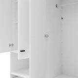 Guardaroba Grande Bianco Opaco Nero 4 Ripiani un Cassetto 155x208h cm, Appendiabiti - Omete