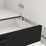Guardaroba Grande Bianco Opaco Nero 6 Ripiani 2 Cassetti 155x208h cm, Appendiabiti - Watamu
