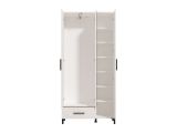 Guardaroba Grande Bianco Opaco Nero 6 Ripiani un Cassetto 93x192.5h cm, Appendiabiti - Cimitile