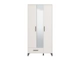 Guardaroba Grande Bianco Opaco Nero 6 Ripiani un Cassetto 93x192.5h cm, Appendiabiti - Cimitile