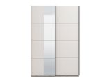 Guardaroba Grande Bianco Opaco Nero Appendiabiti 2 Ripiani 145.5x217.5h cm, Apertura Scorrevole - Pasturo