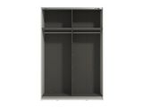Guardaroba Grande Bianco Opaco Nero Appendiabiti 2 Ripiani 145.5x217.5h cm, Apertura Scorrevole - Tredozio