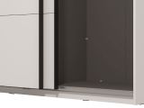 Guardaroba Grande Bianco Opaco Nero Appendiabiti 2 Ripiani 145.5x217.5h cm, Apertura Scorrevole - Tredozio