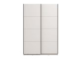 Guardaroba Grande Bianco Opaco Nero Appendiabiti 2 Ripiani 145.5x217.5h cm, Apertura Scorrevole - Tredozio