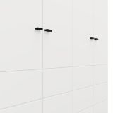 Guardaroba Grande Bianco Opaco Nero Appendiabiti 2 Ripiani 155x208h cm, 4 Vani - Soris