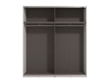 Guardaroba Grande Bianco Opaco Nero Appendiabiti 2 Ripiani 195x217.5h cm, Apertura Scorrevole - Porlezza