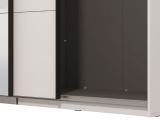 Guardaroba Grande Bianco Opaco Nero Appendiabiti 2 Ripiani 195x217.5h cm, Apertura Scorrevole - Porlezza