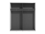 Guardaroba Grande Bianco Opaco Nero Appendiabiti 2 Ripiani 195x217.5h cm, Apertura Scorrevole - Siri
