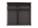 Guardaroba Grande Bianco Opaco Nero Appendiabiti 2 Ripiani 220x217.5h cm, Apertura Scorrevole - Spartano