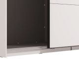 Guardaroba Grande Bianco Opaco Nero Appendiabiti 2 Ripiani 220x217.5h cm, Apertura Scorrevole - Spartano