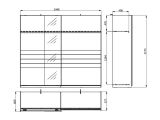 Guardaroba Grande Bianco Opaco Nero Appendiabiti 2 Ripiani 245x217.5h cm, Apertura Scorrevole - Peio