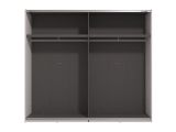 Guardaroba Grande Bianco Opaco Nero Appendiabiti 2 Ripiani 245x217.5h cm, Apertura Scorrevole - Peio