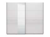 Guardaroba Grande Bianco Opaco Nero Appendiabiti 2 Ripiani 245x217.5h cm, Apertura Scorrevole - Peio