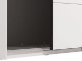 Guardaroba Grande Bianco Opaco Nero Appendiabiti 2 Ripiani 245x217.5h cm, Apertura Scorrevole - Peio