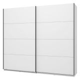 Guardaroba Grande Bianco Opaco Nero Appendiabiti 2 Ripiani 245x217.5h cm, Apertura Scorrevole - Salemi
