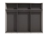 Guardaroba Grande Bianco Opaco Nero Appendiabiti 2 Ripiani 267x217h cm, Apertura Scorrevole - Tures