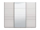 Guardaroba Grande Bianco Opaco Nero Appendiabiti 2 Ripiani 267x217h cm, Apertura Scorrevole - Tures