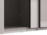 Guardaroba Grande Bianco Opaco Nero Appendiabiti 2 Ripiani 267x217h cm, Apertura Scorrevole - Tures