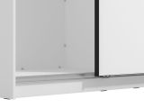 Guardaroba Grande Bianco Opaco Nero Appendiabiti 5 Ripiani 179x210h cm, Apertura Scorrevole - Cerchio
