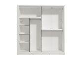 Guardaroba Grande Bianco Opaco Nero Appendiabiti 5 Ripiani 205x215.5h cm, 8 Vani - Orero