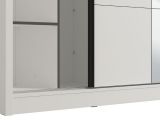 Guardaroba Grande Bianco Opaco Nero Appendiabiti 5 Ripiani 205x215.5h cm, 8 Vani - Orero