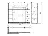Guardaroba Grande Bianco Opaco Nero Appendiabiti 8 Ripiani 217x210h cm, Apertura Scorrevole - Soncino