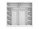 Guardaroba Grande Bianco Opaco Nero Appendiabiti 8 Ripiani 217x210h cm, Apertura Scorrevole - Soncino