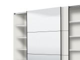 Guardaroba Grande Bianco Opaco Nero Appendiabiti 8 Ripiani 217x210h cm, Apertura Scorrevole - Soncino