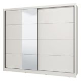 Guardaroba Grande Bianco Opaco Nero Appendiabiti 8 Ripiani 251x215.5h cm, 12 Vani - Pedavena