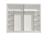Guardaroba Grande Bianco Opaco Nero Appendiabiti 8 Ripiani 251x215.5h cm, 12 Vani - Pedavena
