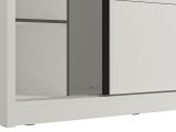 Guardaroba Grande Bianco Opaco Nero Appendiabiti 8 Ripiani 251x215.5h cm, 12 Vani - Pedavena