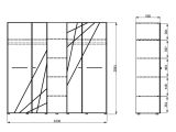 Guardaroba Grande Bianco Opaco Trasparente Appendiabiti 6 Ripiani 223.5x206h cm, 9 Vani - Martano