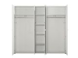 Guardaroba Grande Bianco Opaco Trasparente Appendiabiti 6 Ripiani 223.5x206h cm, 9 Vani - Martano