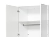 Guardaroba Grande Bianco Opaco Trasparente Appendiabiti 6 Ripiani 223.5x206h cm, 9 Vani - Martano