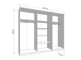 Guardaroba Grande Bianco Opaco Trasparente Appendiabiti 6 Ripiani 262.5x224h cm, Apertura Scorrevole - Carasco