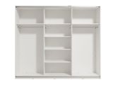 Guardaroba Grande Bianco Opaco Trasparente Appendiabiti 6 Ripiani 262.5x224h cm, Apertura Scorrevole - Carasco
