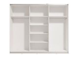 Guardaroba Grande Bianco Opaco Trasparente Appendiabiti 6 Ripiani 262.5x224h cm, Apertura Scorrevole - Rutino