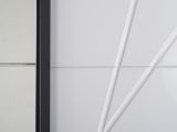 Guardaroba Grande Bianco Opaco Trasparente Appendiabiti 6 Ripiani 262.5x224h cm, Apertura Scorrevole - Rutino