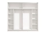 Guardaroba Grande Bianco Opaco Trasparente Appendiabiti 8 Ripiani 217x210h cm, Apertura Scorrevole - Galtelli