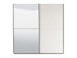 Guardaroba Grande Bianco Opaco Trasparente Appendiabiti 8 Ripiani 217x210h cm, Apertura Scorrevole - Galtelli