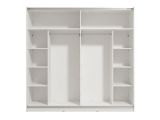 Guardaroba Grande Bianco Opaco Trasparente Appendiabiti 8 Ripiani 217x210h cm, Apertura Scorrevole - Valsinni