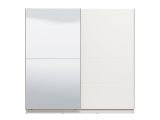 Guardaroba Grande Bianco Opaco Trasparente Appendiabiti 8 Ripiani 217x210h cm, Apertura Scorrevole - Valsinni