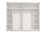 Guardaroba Grande Bianco Opaco Trasparente Appendiabiti 8 Ripiani 236.5x210h cm, Apertura Scorrevole - Sorgono