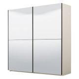 Guardaroba Grande Bianco Trasparente Appendiabiti 8 Ripiani 217x210h cm, 2 Ante - Ponso