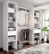 Guardaroba grande Blossberg, Mobile camera da letto, Cabina armadio portabiti, Armadio appendiabiti, 160x50 h185 cm, Bianco