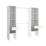 Guardaroba grande Blossberg, Mobile camera da letto, Cabina armadio portabiti, Armadio appendiabiti, 160x50 h185 cm, Bianco