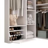 Guardaroba grande Cadria, Mobile camera da letto, Cabina armadio portabiti, Armadio appendiabiti, 145x85 h205 cm, Bianco e Rovere