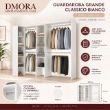 Guardaroba grande classico bianco 228x187h cm - Antilope